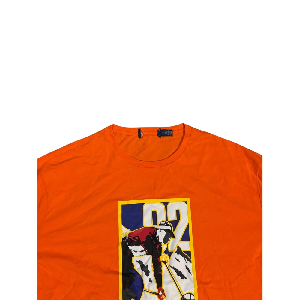 Polo Ralph Lauren Mens Orange Polo Ski 92 Graphic Long Sleeve‎ T-Shirt Size M - Picture 3 of 10